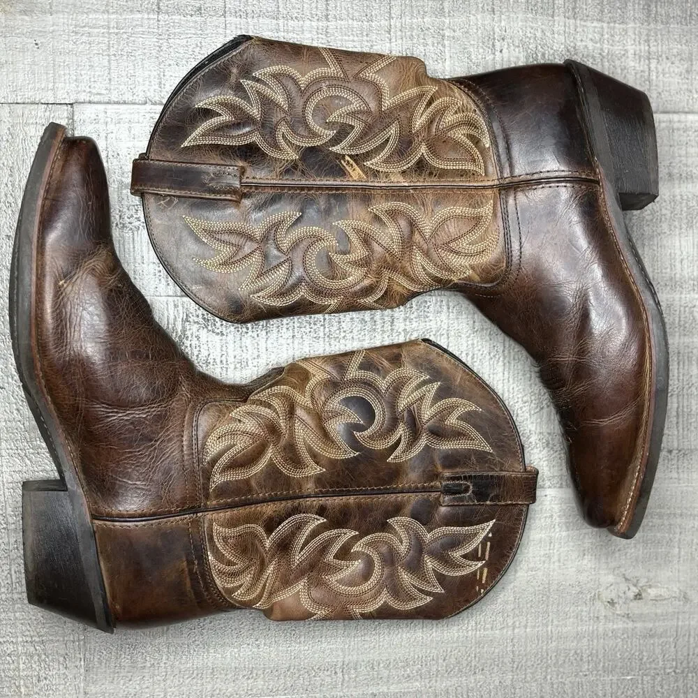 Laredo Breakout Cowboy Boot 68354 Distressed Leather Brown Mens 12EW Extra Wide